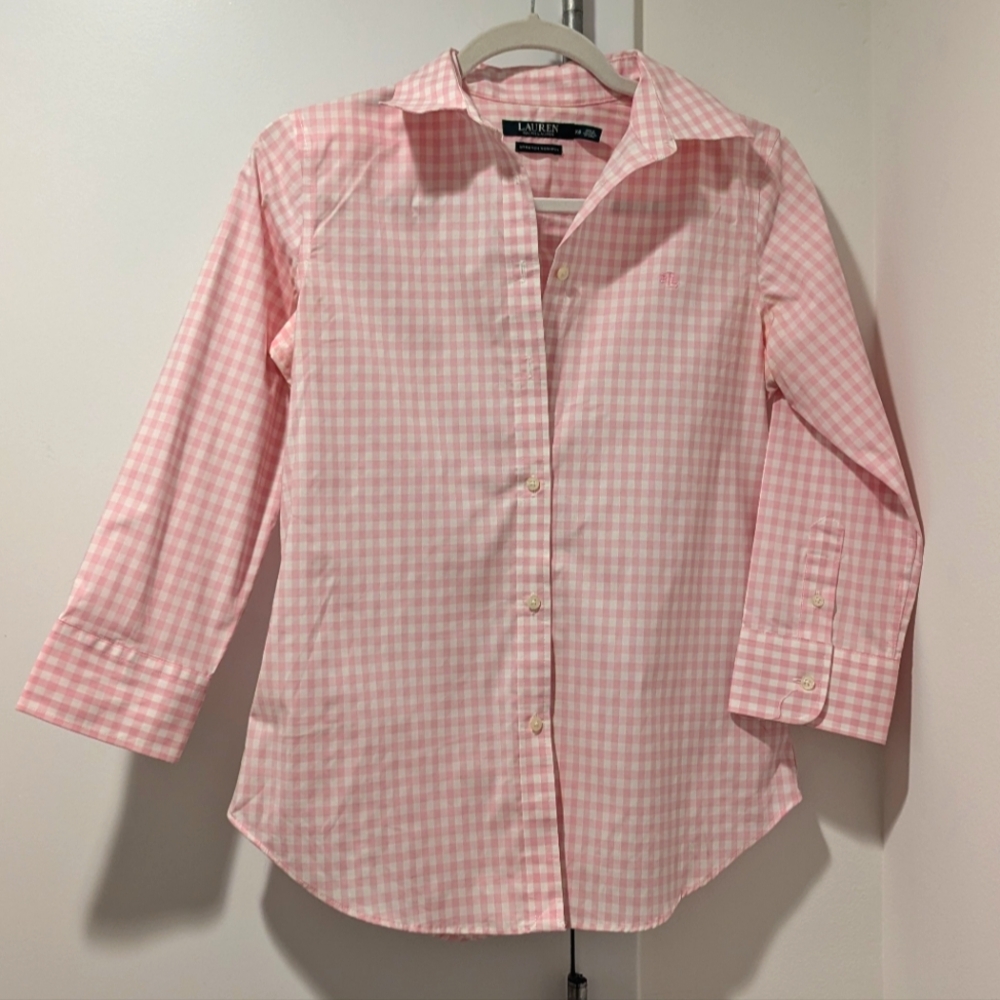 NWOT Lauren Ralph Lauren Stretch non iron button down shirt